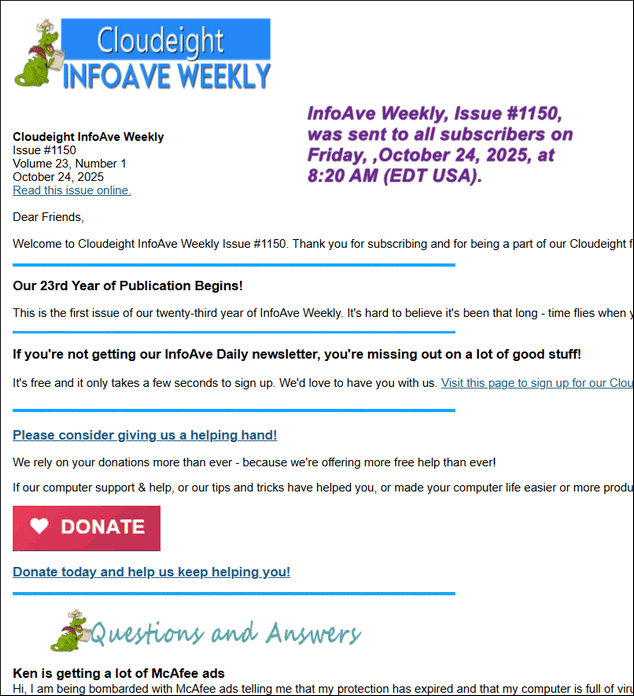 Cloudeight InfoAve Weekly