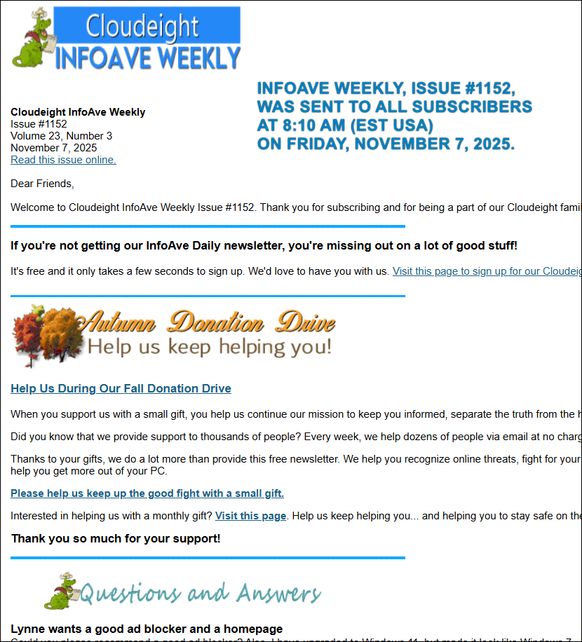 Cloudeight InfoAve Weekly