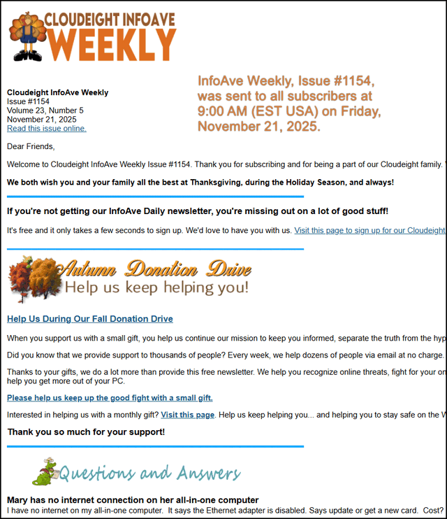 Cloudeight InfoAve Weekly