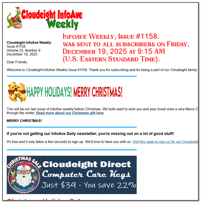 Cloudeight InfoAve Weekly