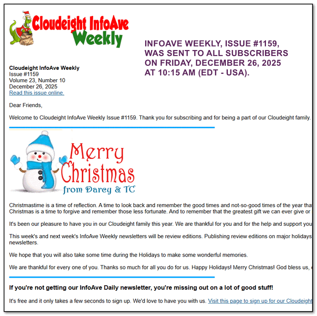 Cloudeight InfoAve Weekly