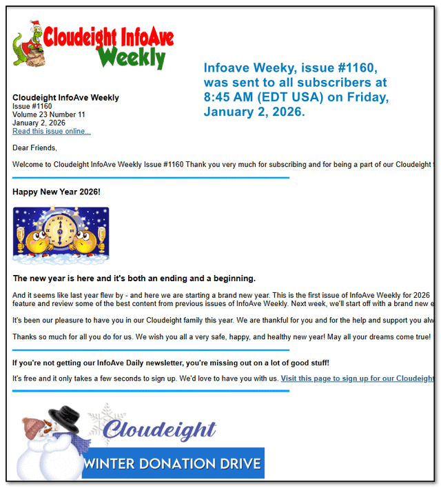 Cloudeight InfoAve Weekly