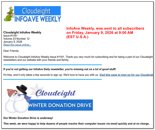 Cloudeight InfoAve Weekly