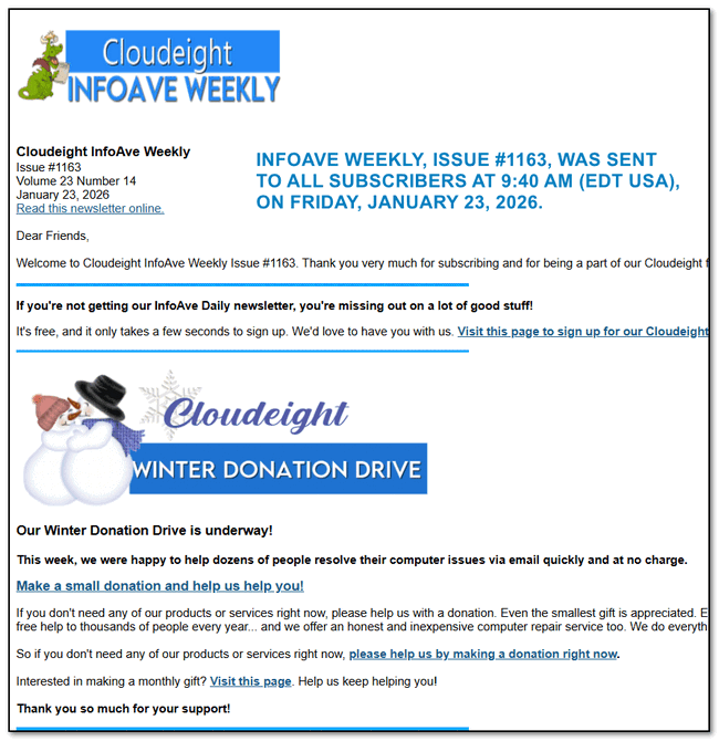 Cloudeight InfoAve Weekly