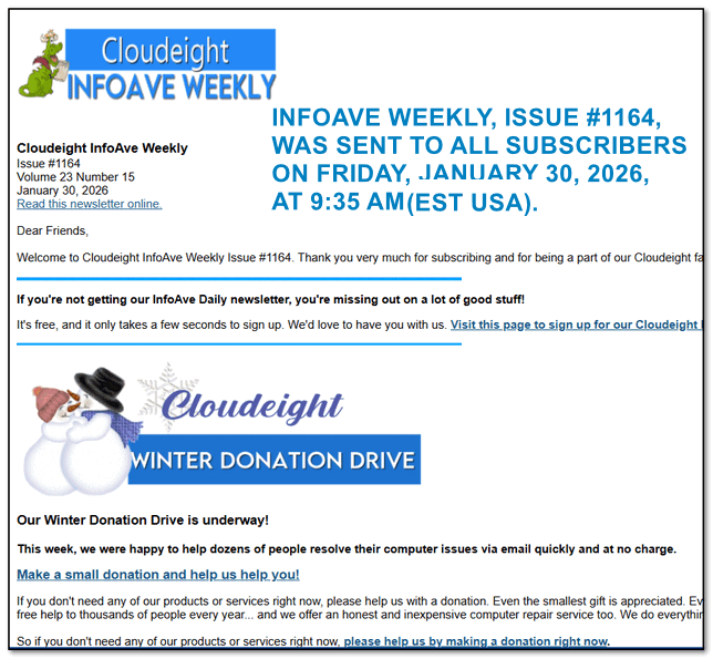Cloudeight InfoAve Weekly