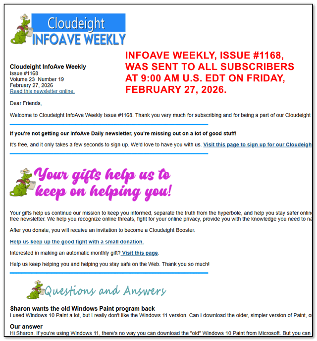 Cloudeight InfoAve Weekly