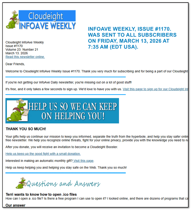 Cloudeight InfoAve Weekly