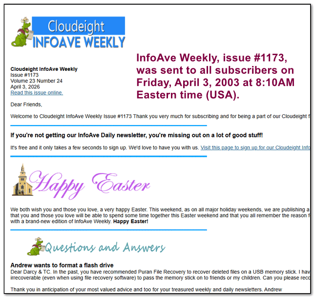Cloudeight InfoAve Weekly