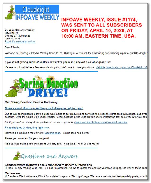 Cloudeight InfoAve Weekly