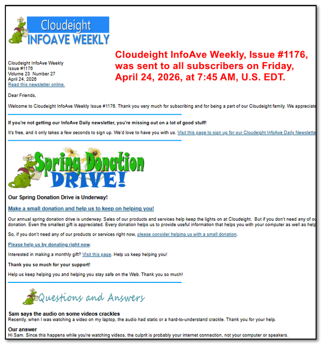 Cloudeight InfoAve Weekly