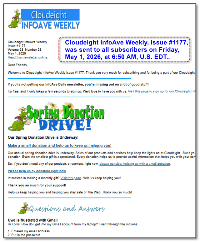 Cloudeight InfoAve Weekly