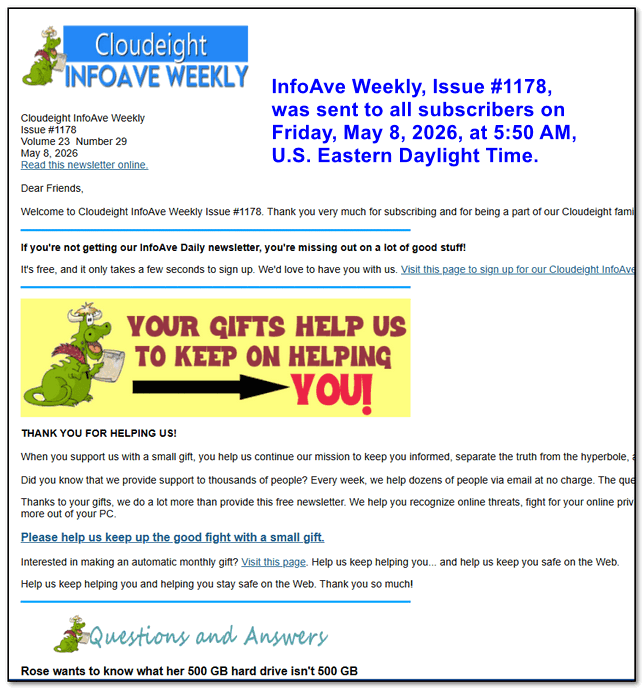 Cloudeight InfoAve Weekly