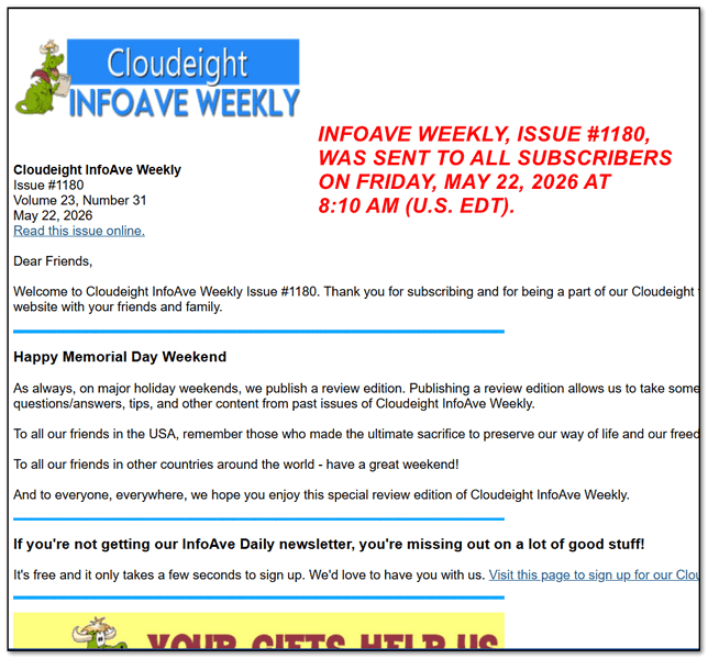 Cloudeight InfoAve Weekly