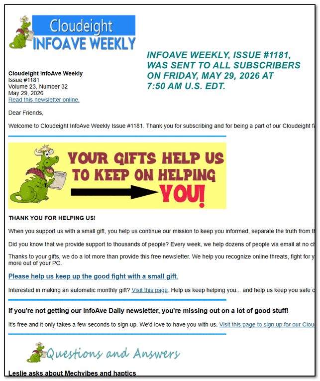 Cloudeight InfoAve Weekly