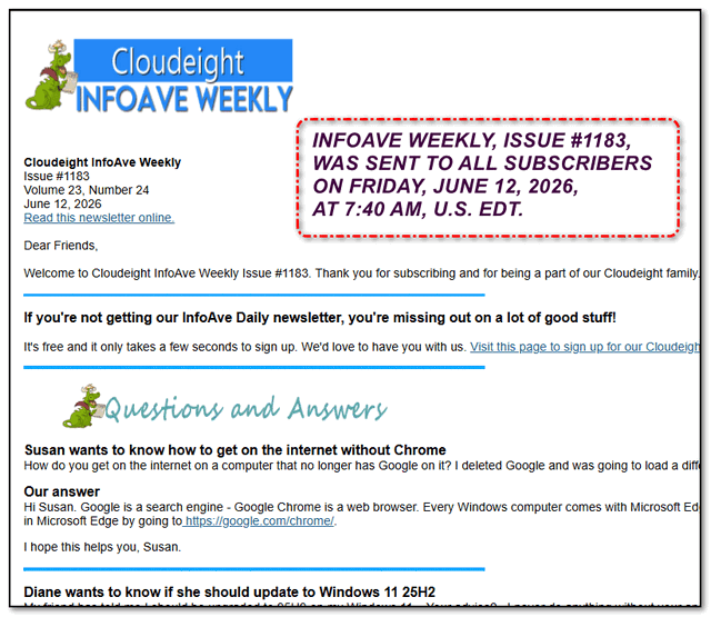 Cloudeight InfoAve Weekly