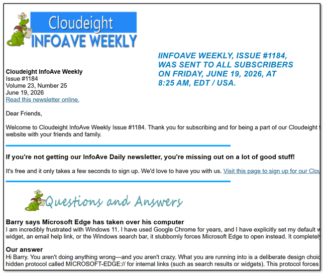 Cloudeight InfoAve Weekly