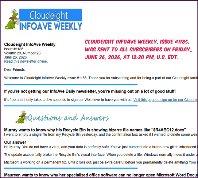 Cloudeight InfoAve Weekly