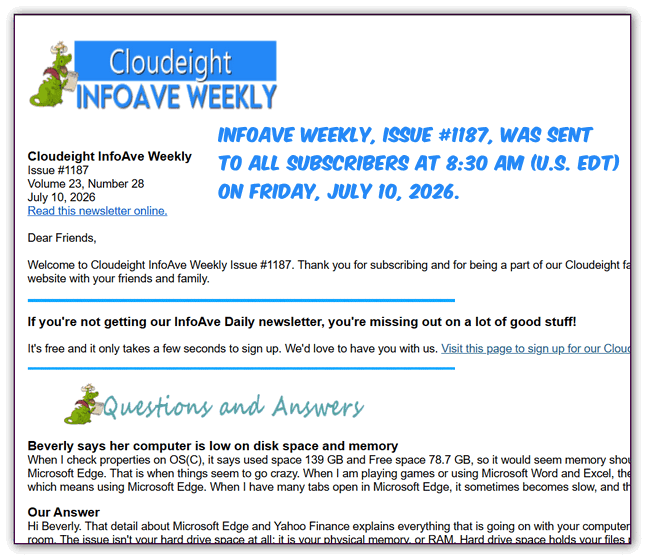 Cloudeight InfoAve Weekly