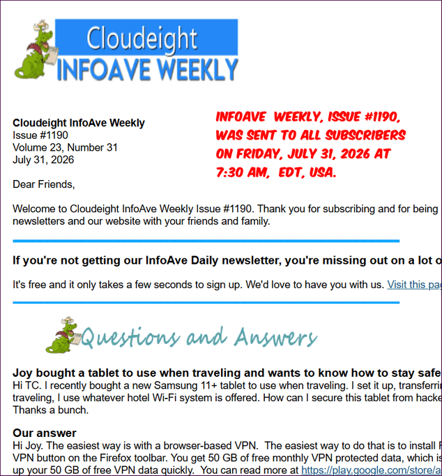 Cloudeight InfoAve Weekly