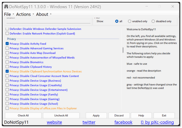 DoNotSpy11 - A Cloudeight Freeware Pick