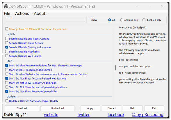 DoNotSpy11 - A Cloudeight Freeware Pick