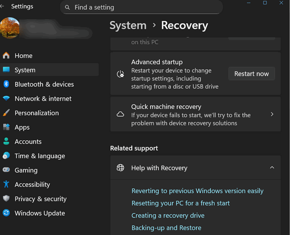Windows 11 Quick Machine Recovery - Cloudeight InfoAve
