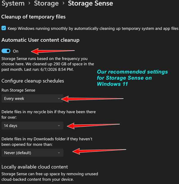 Windows 11 Storage Sense - Cloudeight