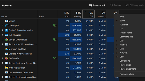 Managing the Task Manager - Cloudeight InfoAve