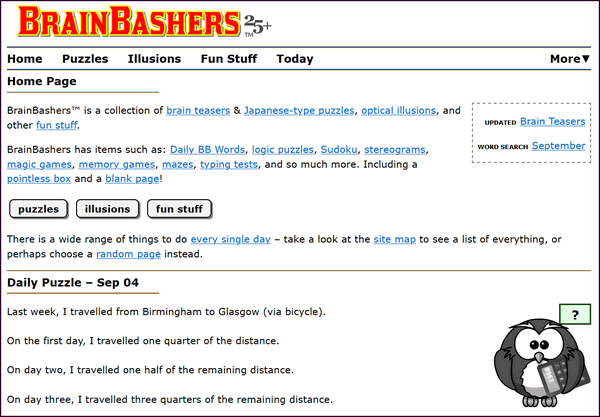 BrainBashers - A Cloudeight Site of the Week 